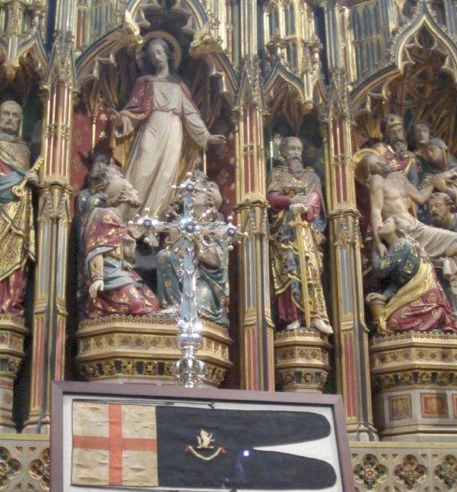 Gloucester Cathedral and sledge flag Gloucester Cathedral and sledge flag